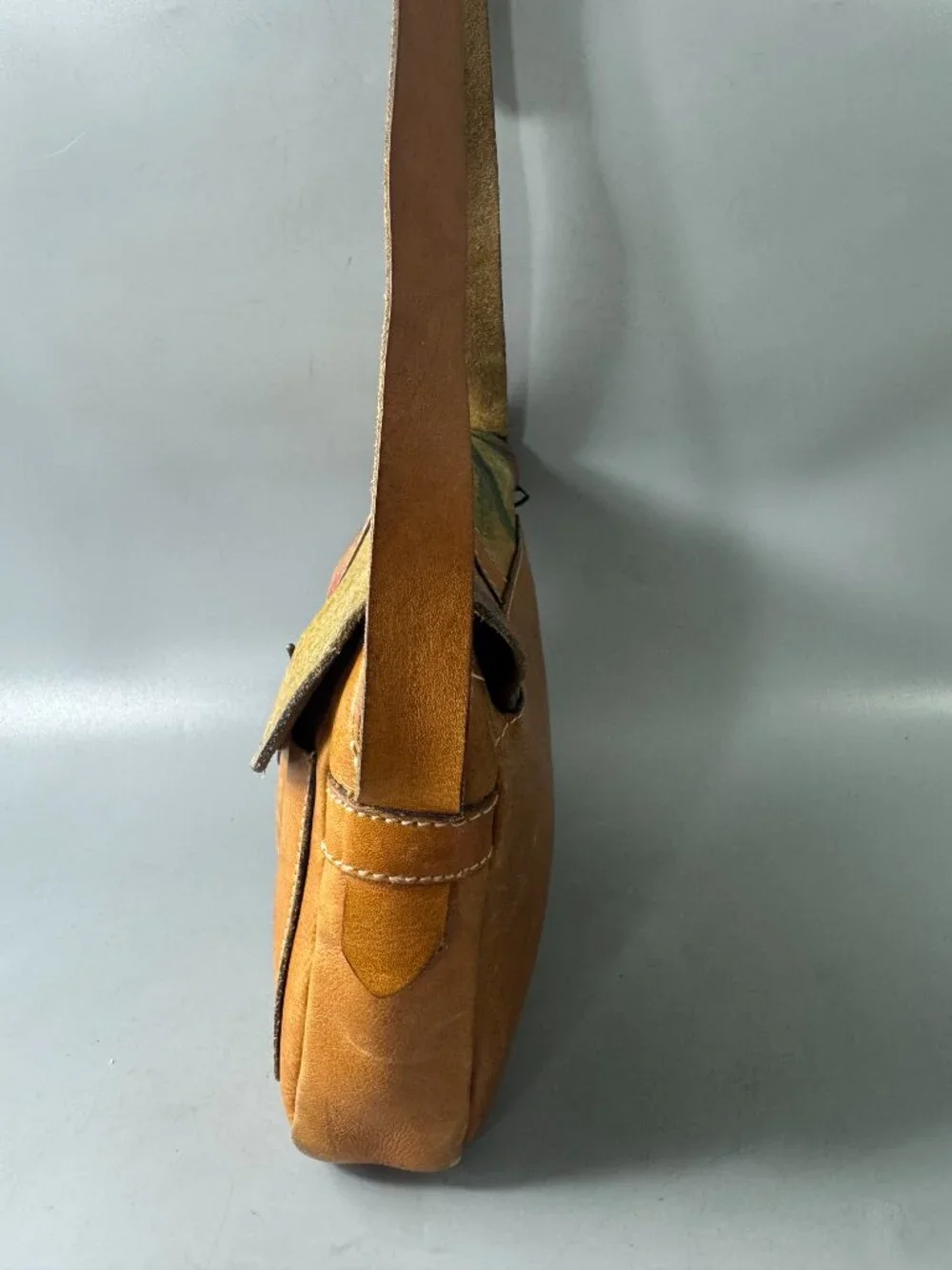 Patricia Nash Brown Leather Purse Crossbody Floral Flap Handbag bag